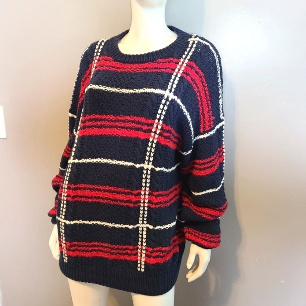 Embassy Row Blue Hand Knit Sweater XL - Picture 2 of 9